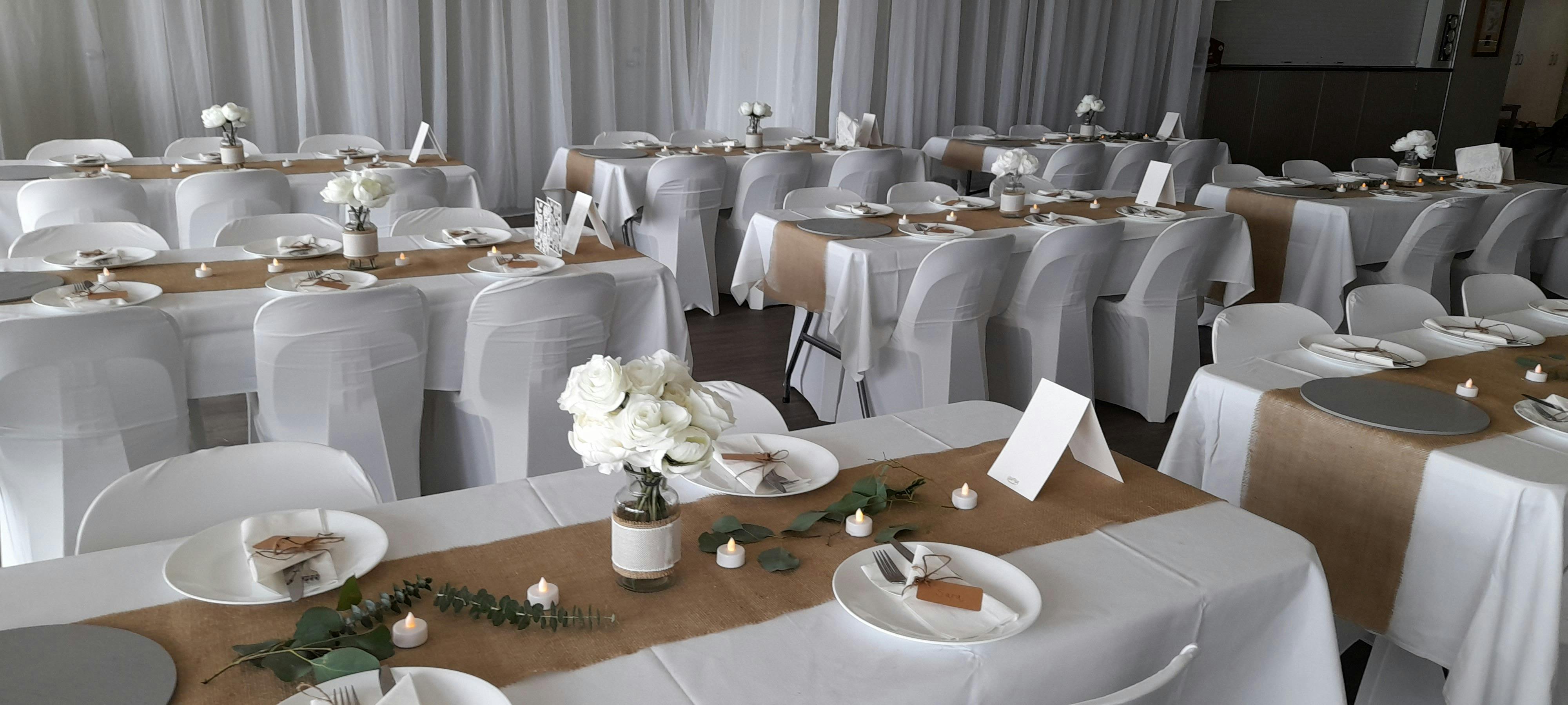 Wedding tables set up