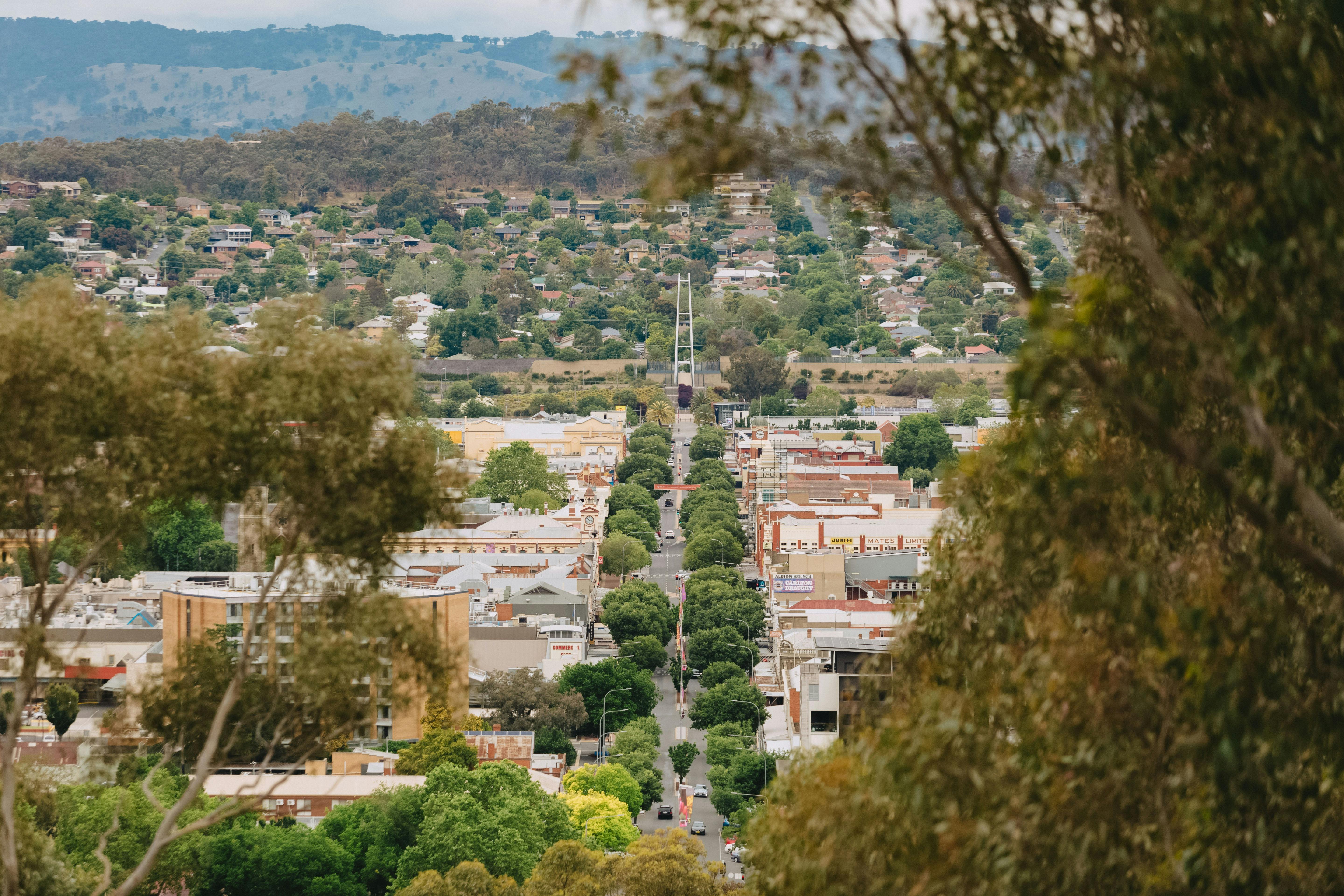 View of Albury CBD from Monument Hill