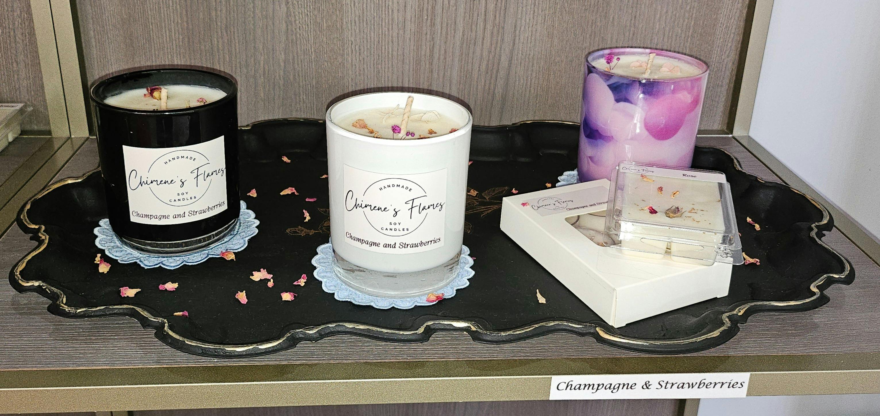 Black, white and peri purple containers