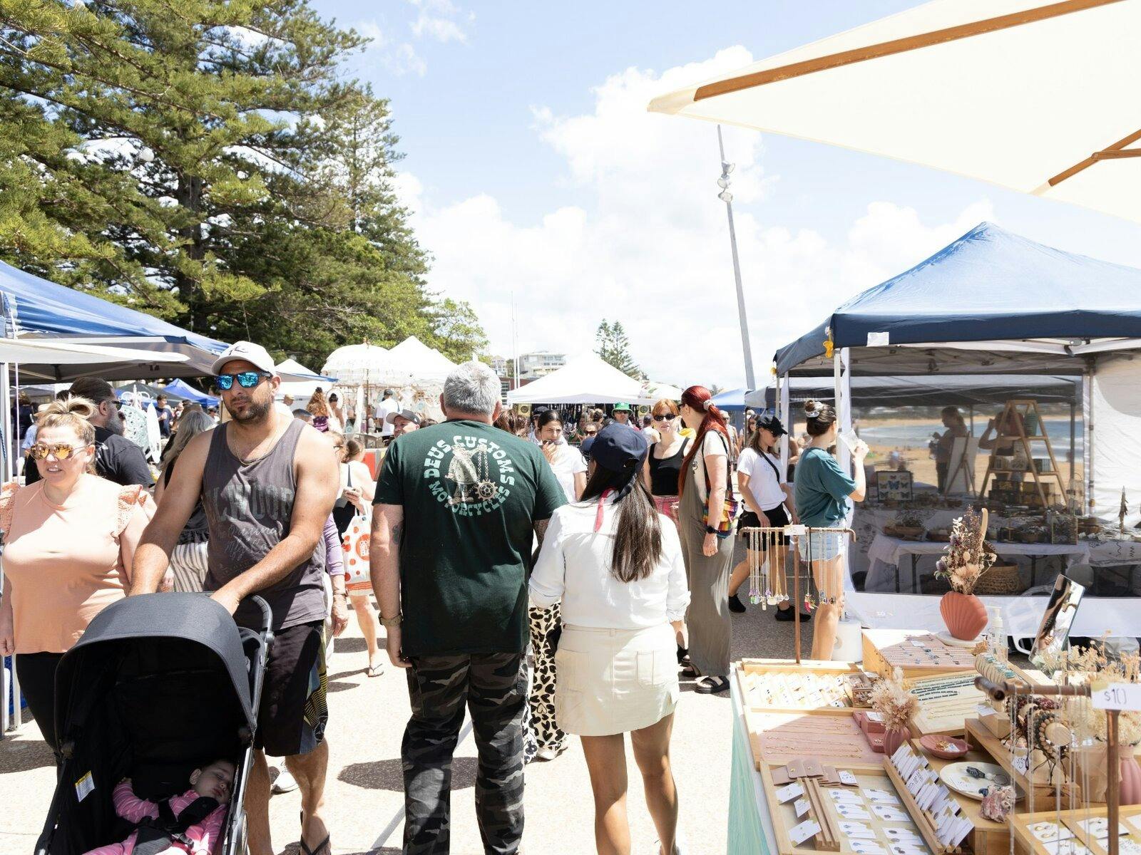 A busy day of local shopping beside Terrigal Beach