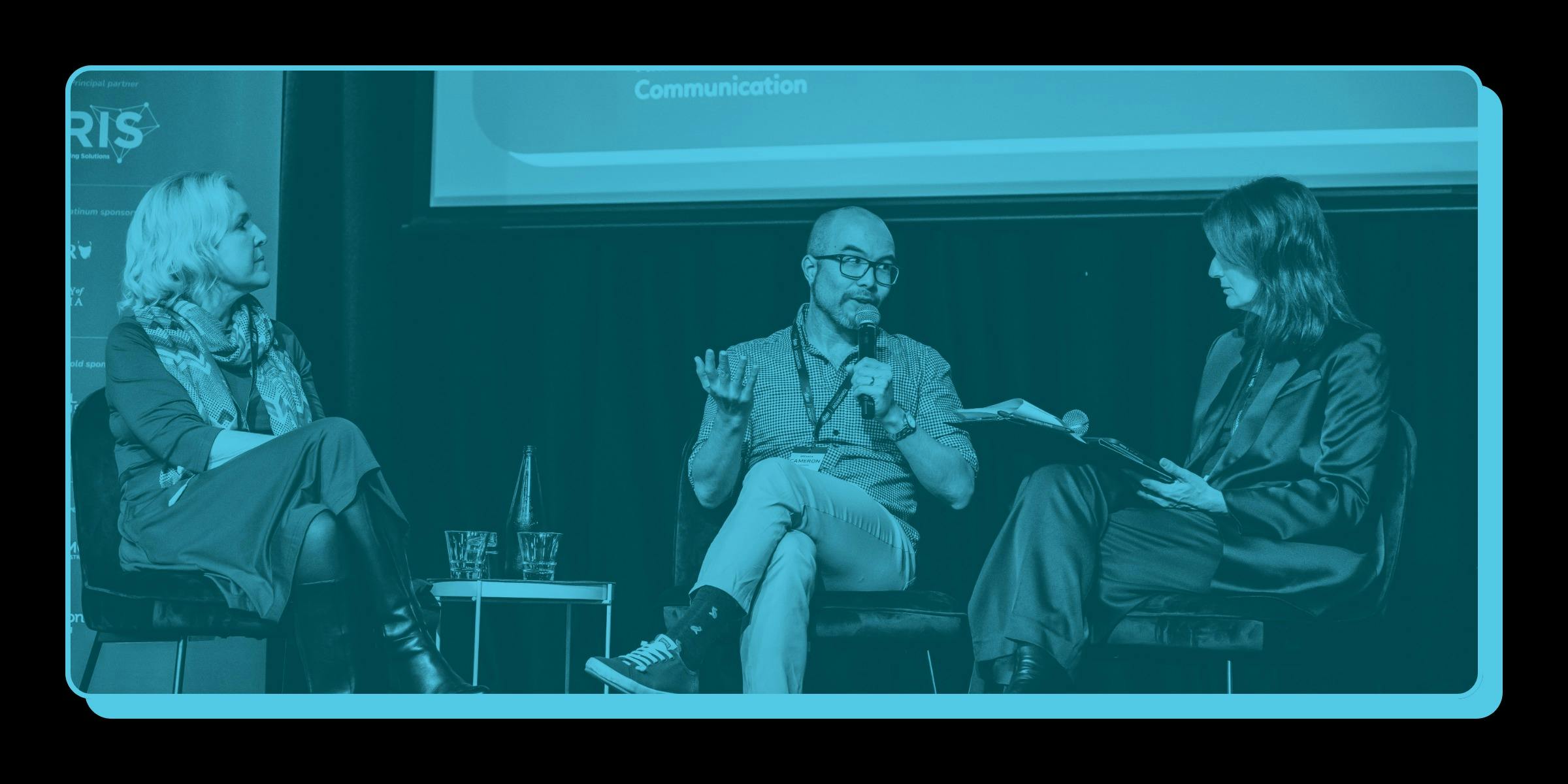 An image of a man with a microphone