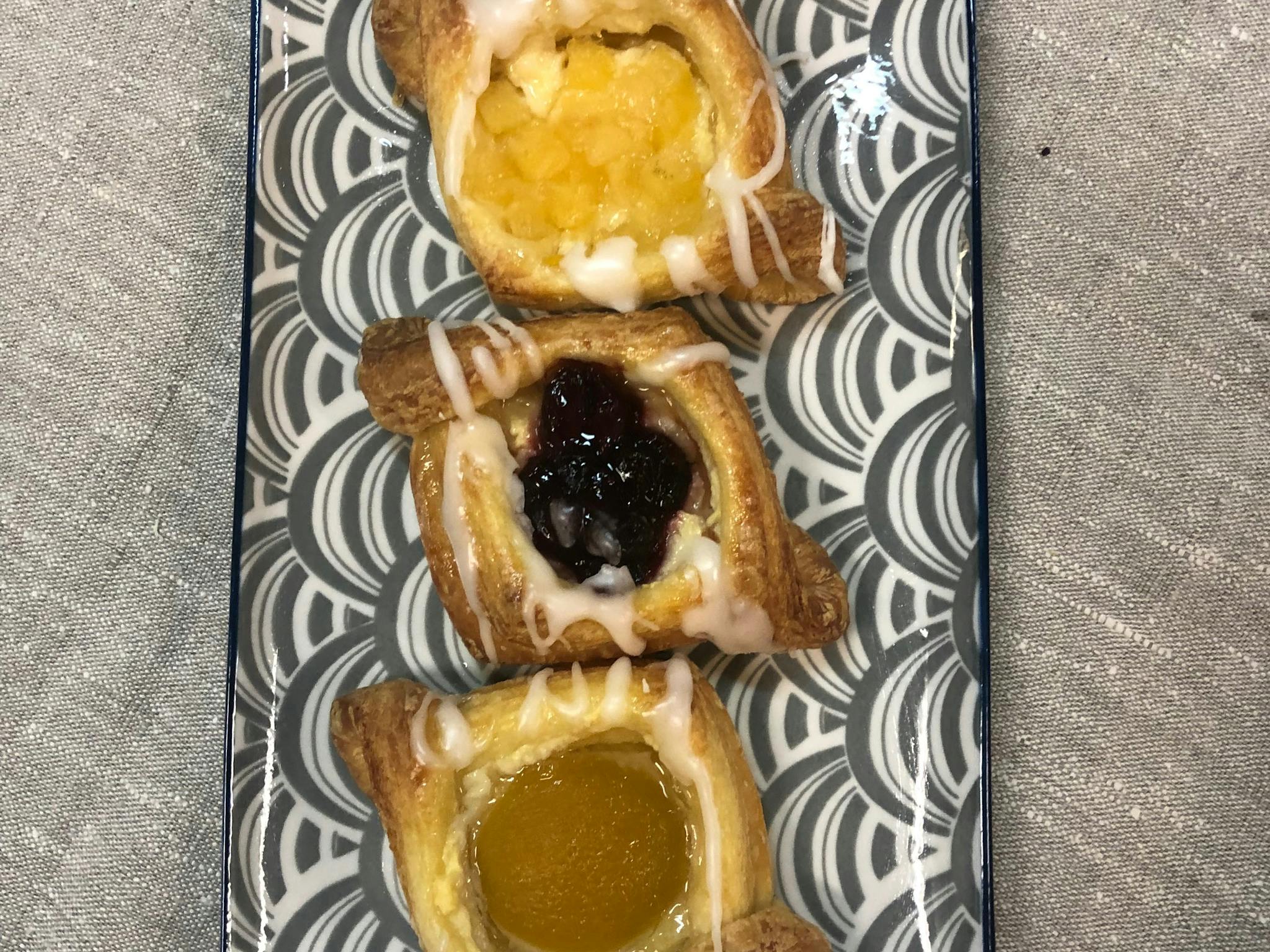 Freshly baked fruit pastries