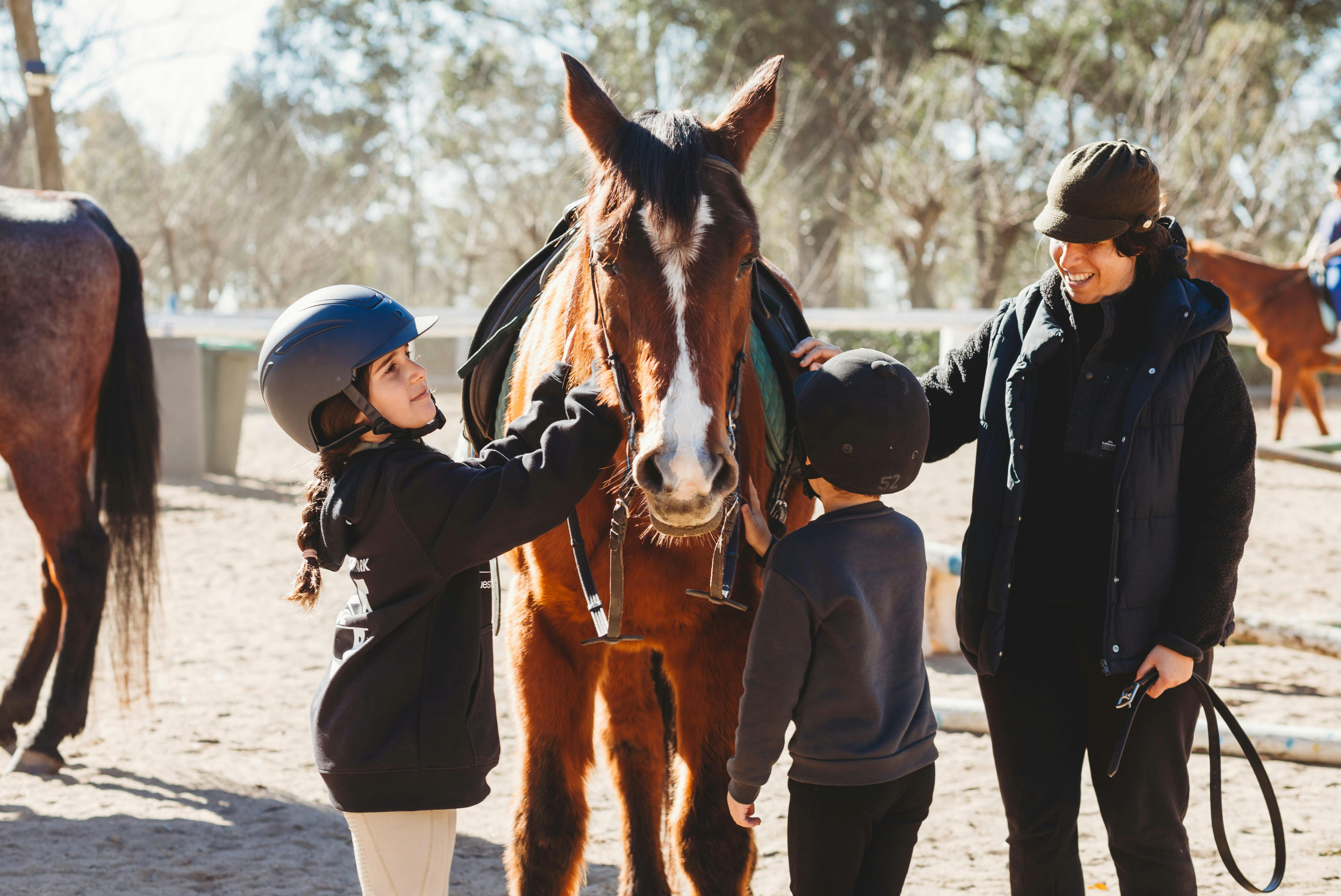 Family with horse