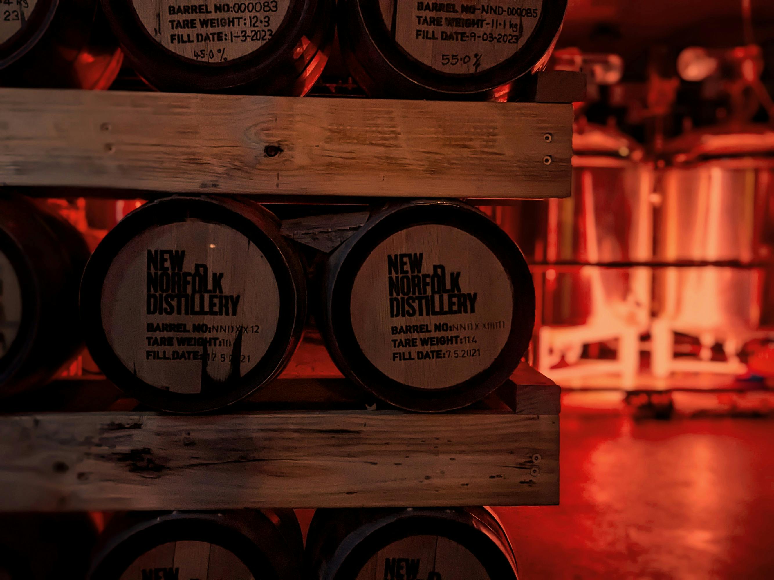New Norfolk Distillery barrels