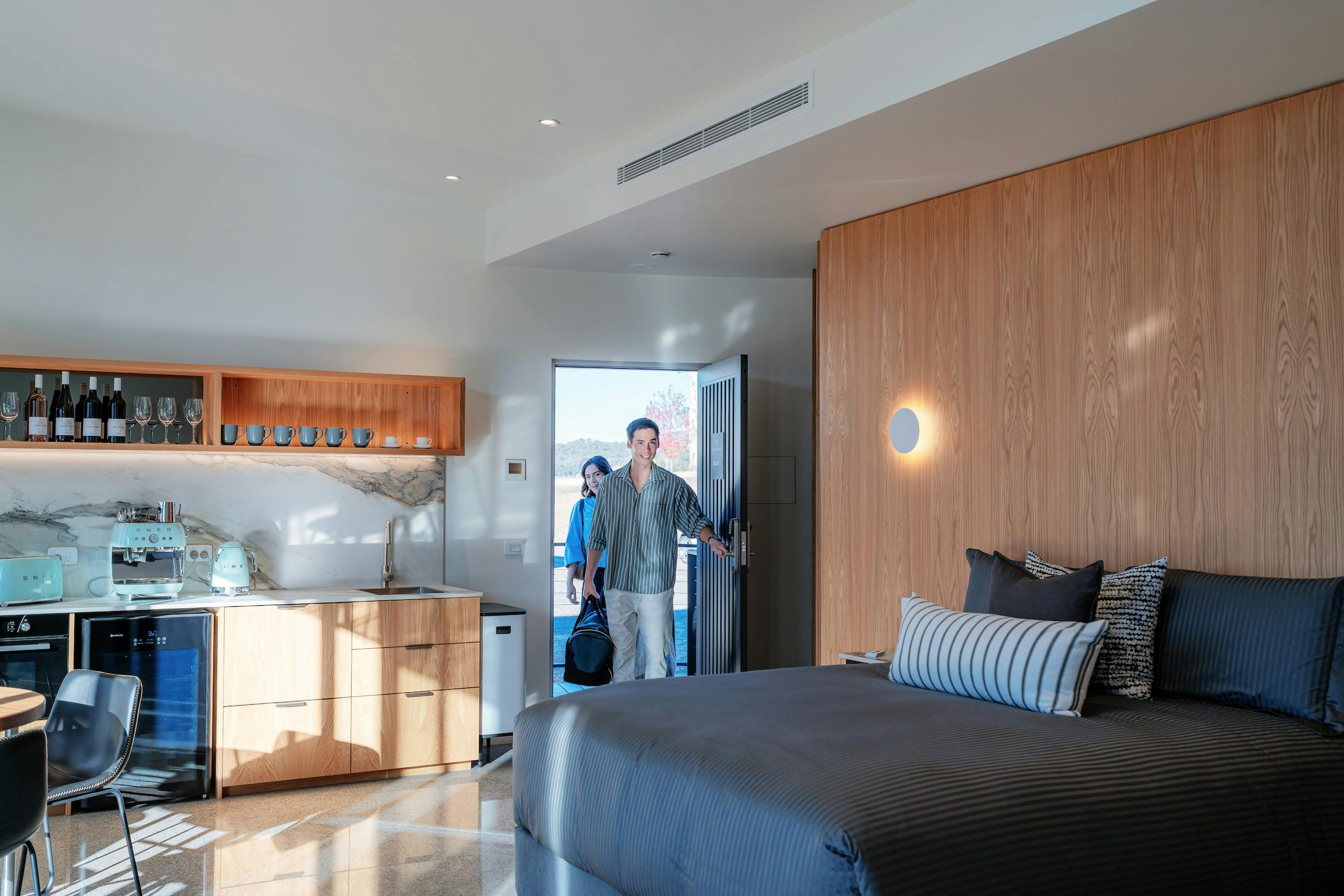 guests entering Chrismont Retreat Studios