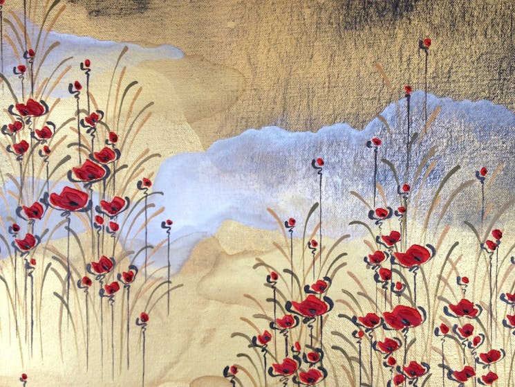 Lew Coquelicots Rouges et la Brume (detail) by Melissa Barber