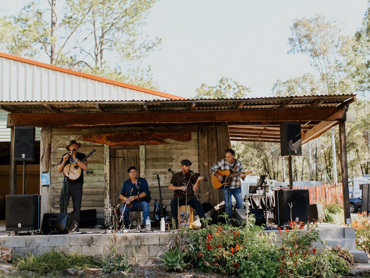 A band performing at the Clarence Valley Camp Oven Festival