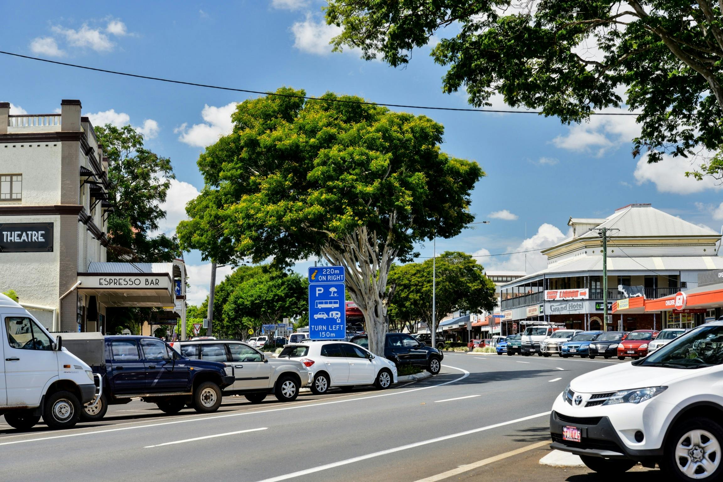 View of Childers main street with Paragon Theatre in the foreground