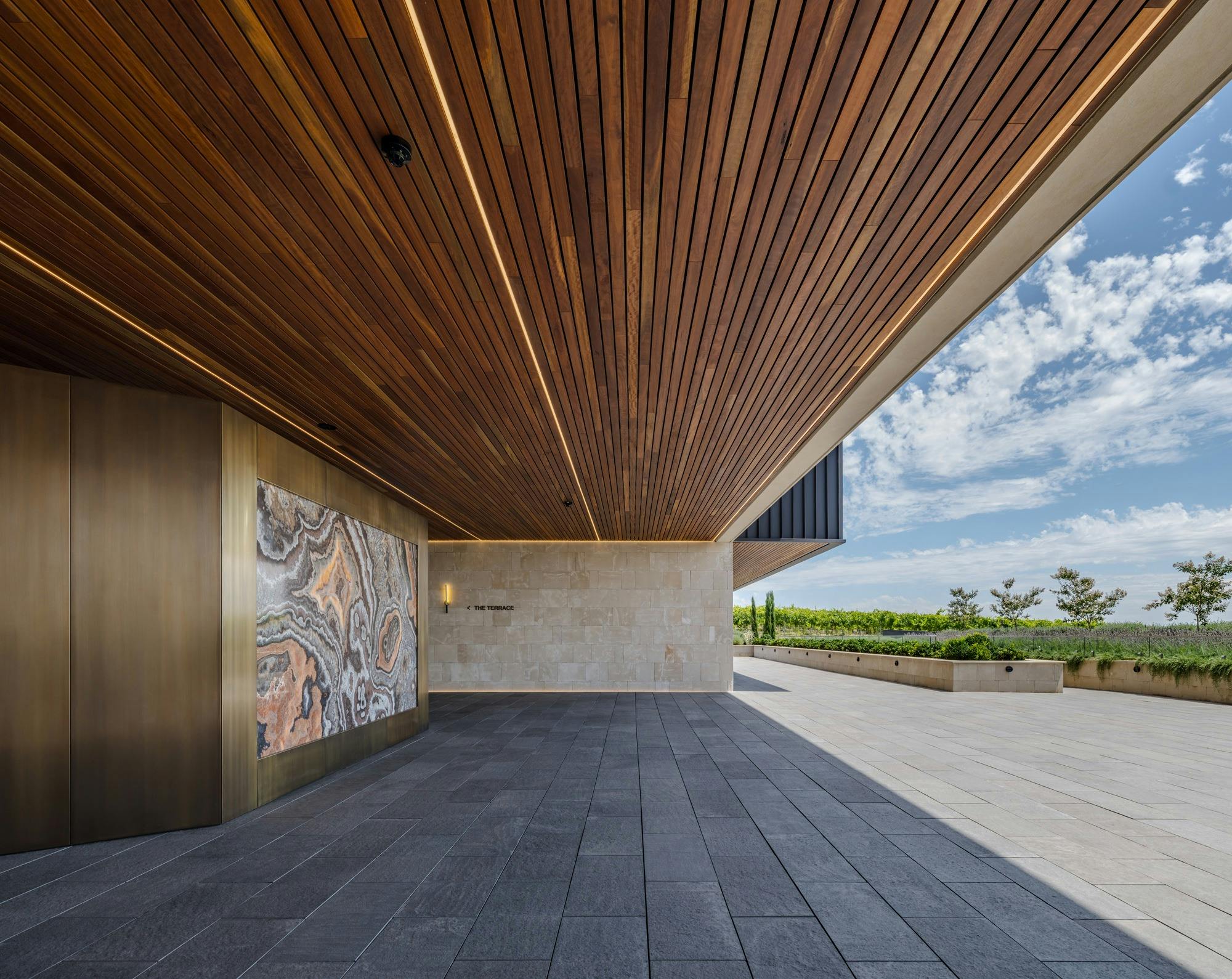 The FIVE Vineyard onyx stone and spotted gum lining