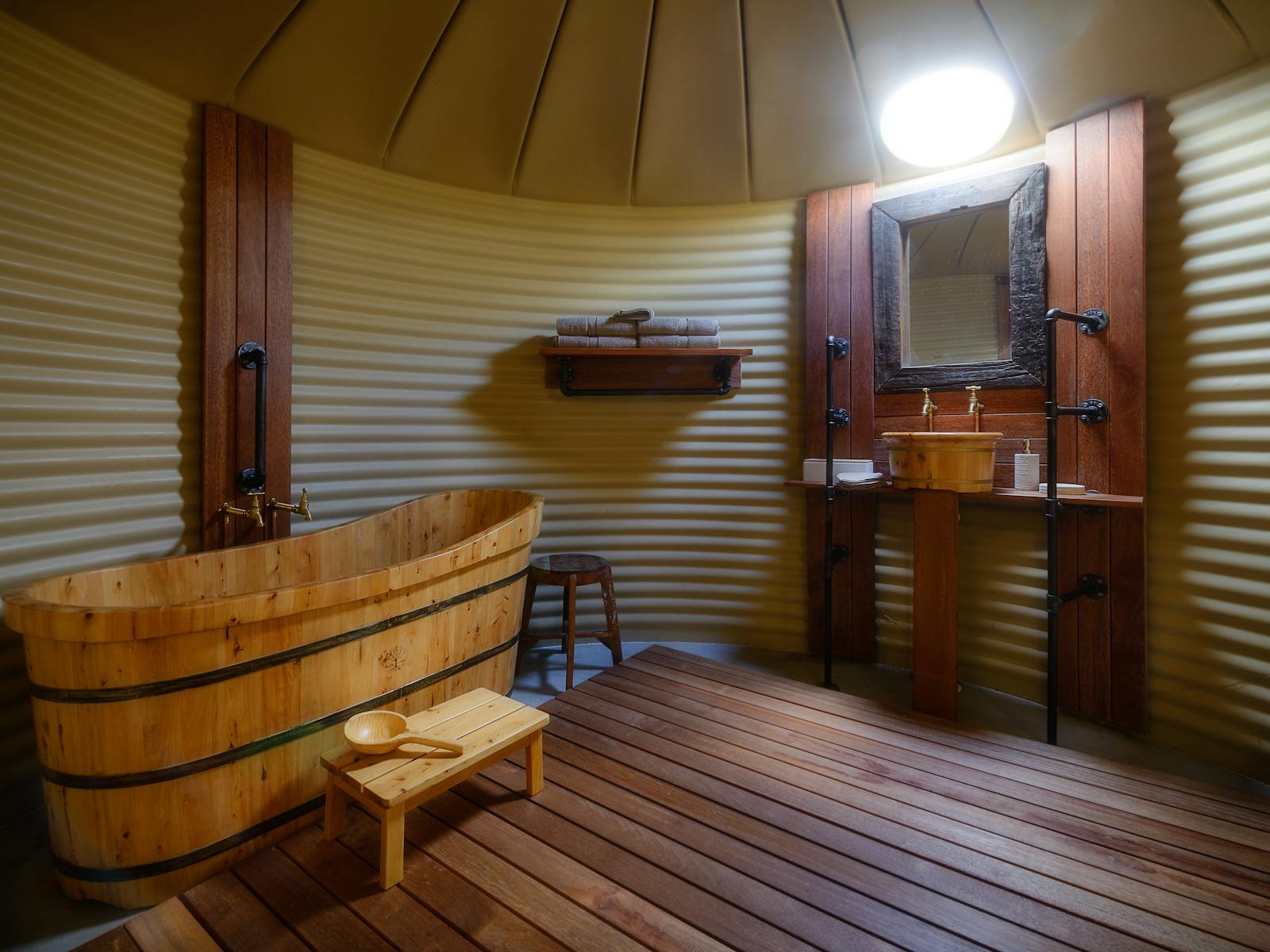 bathroom - wooden bath