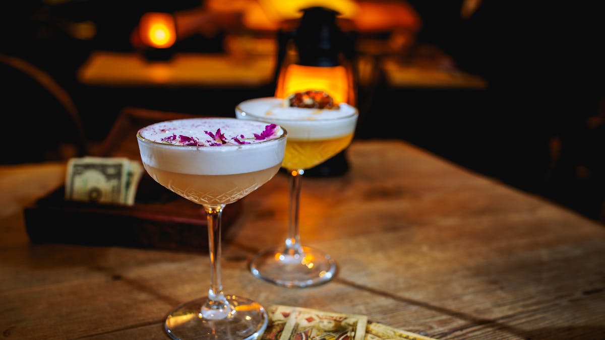 Cocktails served in Western style setting