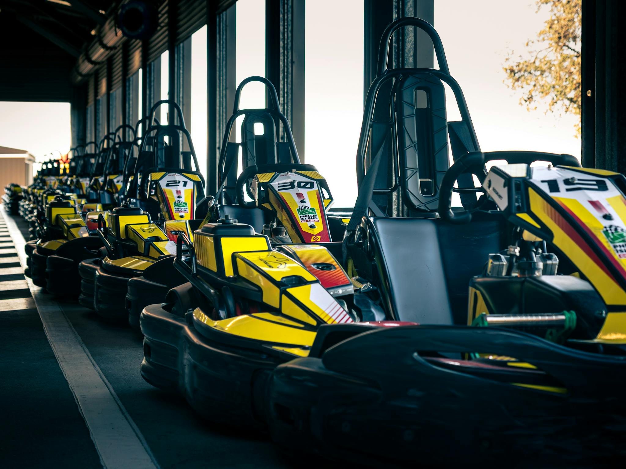 Pit Lane of the Phillip Island Circuit's replica Go Kart track.