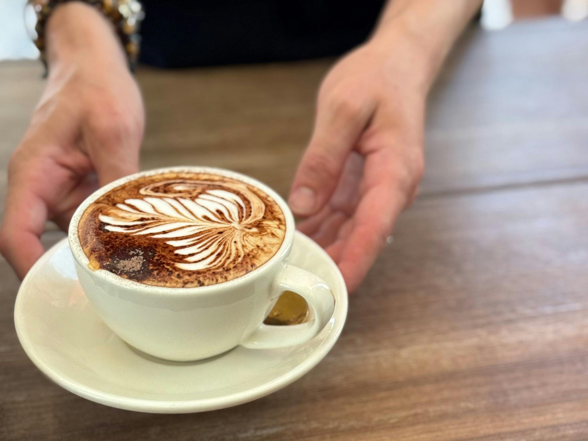 Delicious organic locally roasted coffee at Native Harvest Cafe