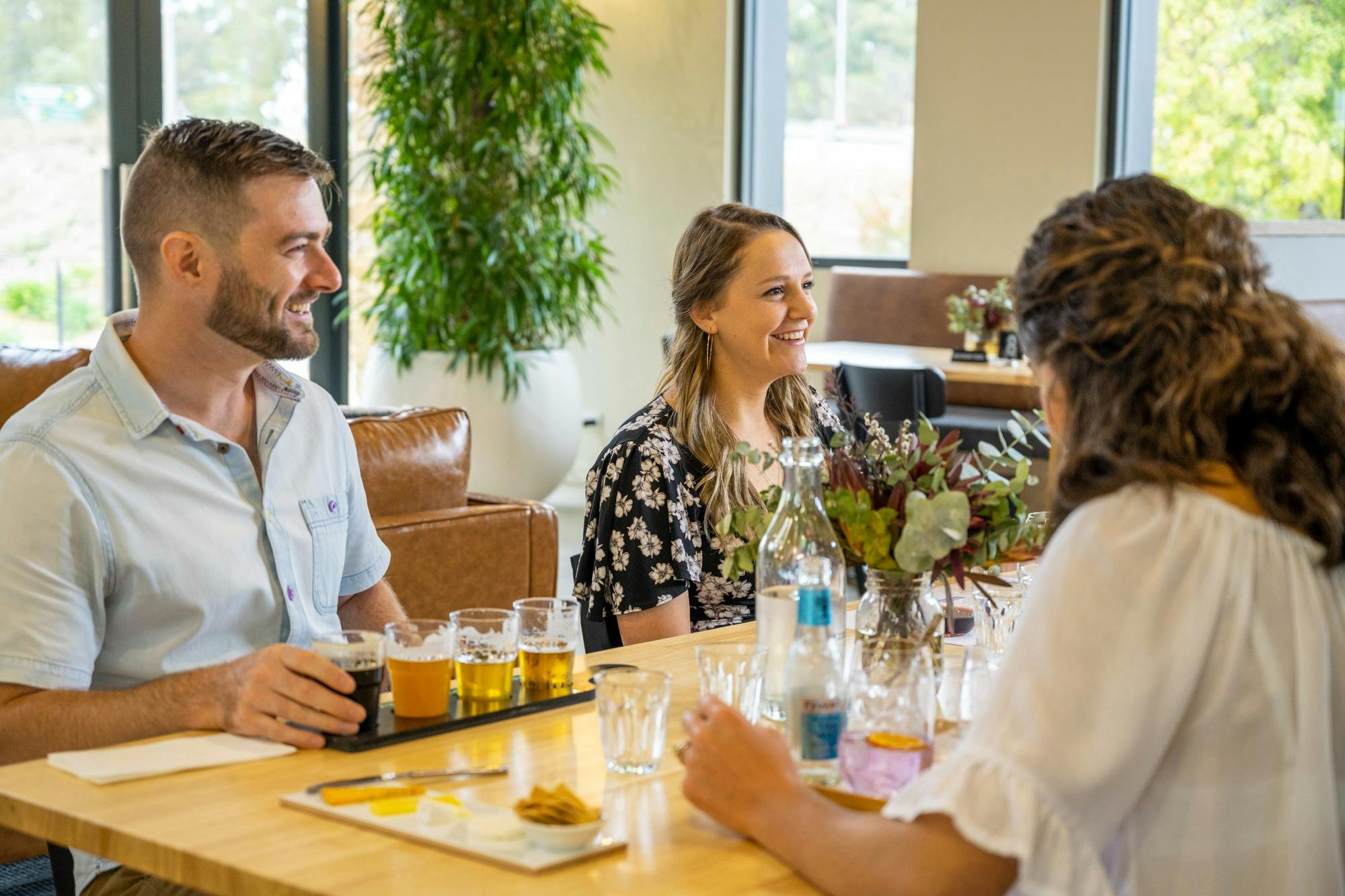 Enjoying a Grunthal Beer Paddle