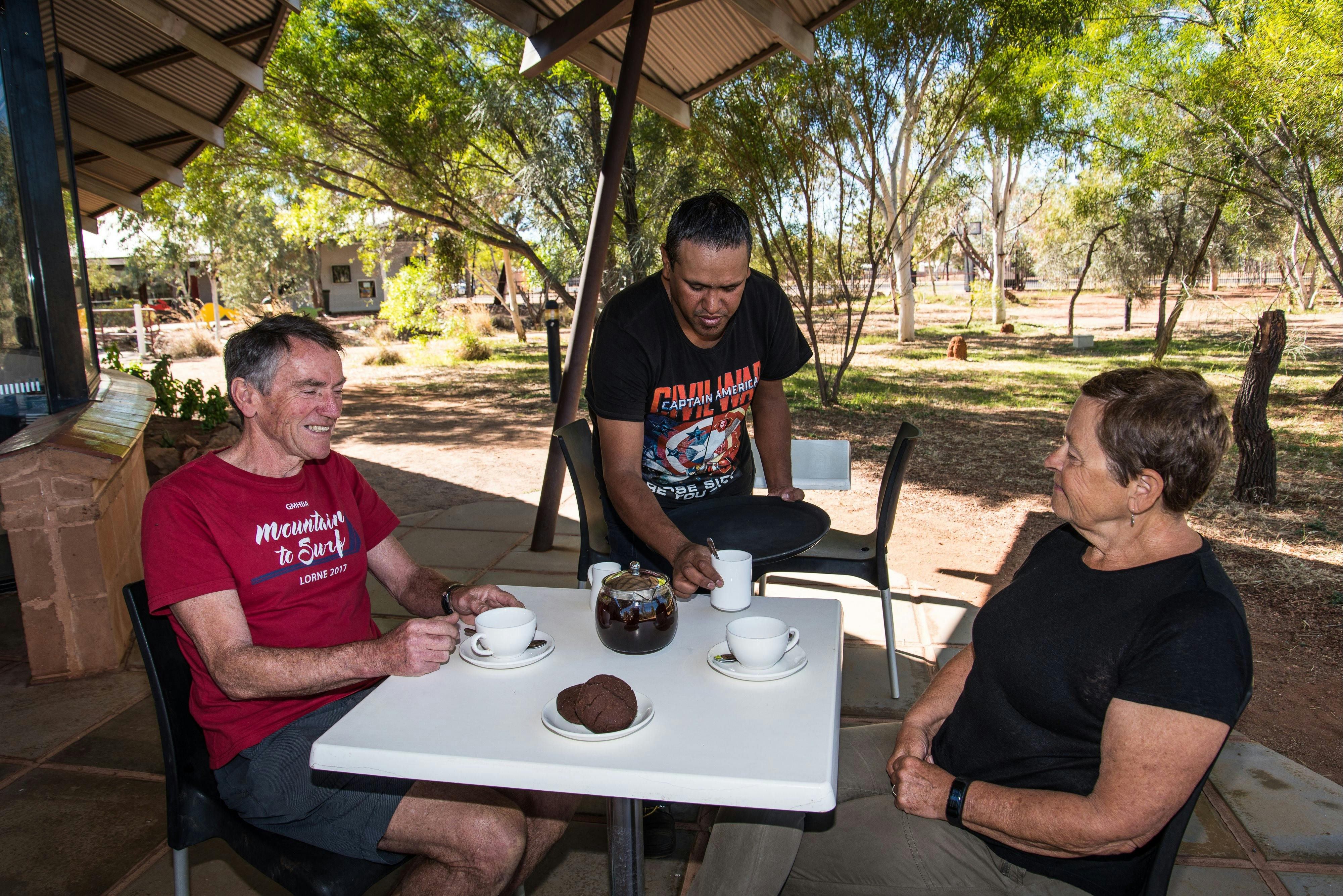 Enjoy a cuppa in the garden setting of the Nyinkka Cafe