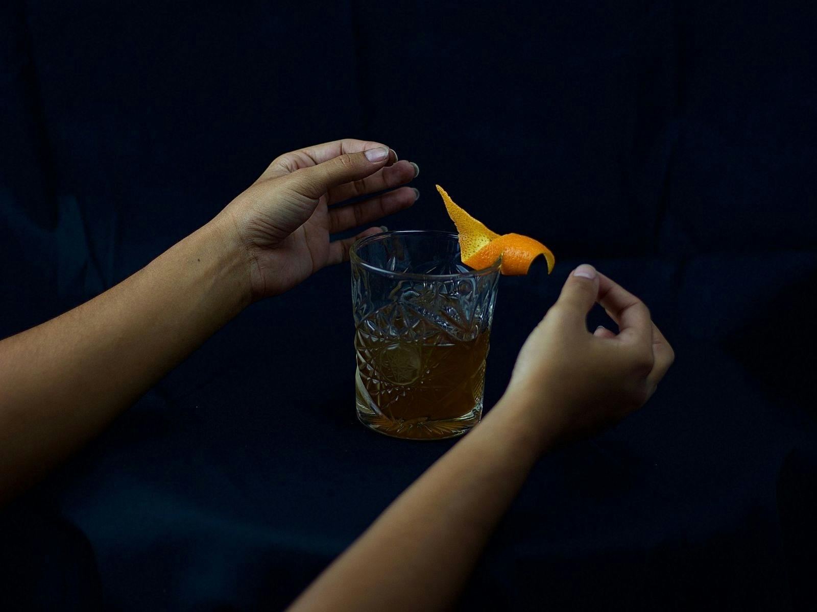 The Toasted Tony. Toasted milk-washed bourbon & rye Old Fashioned