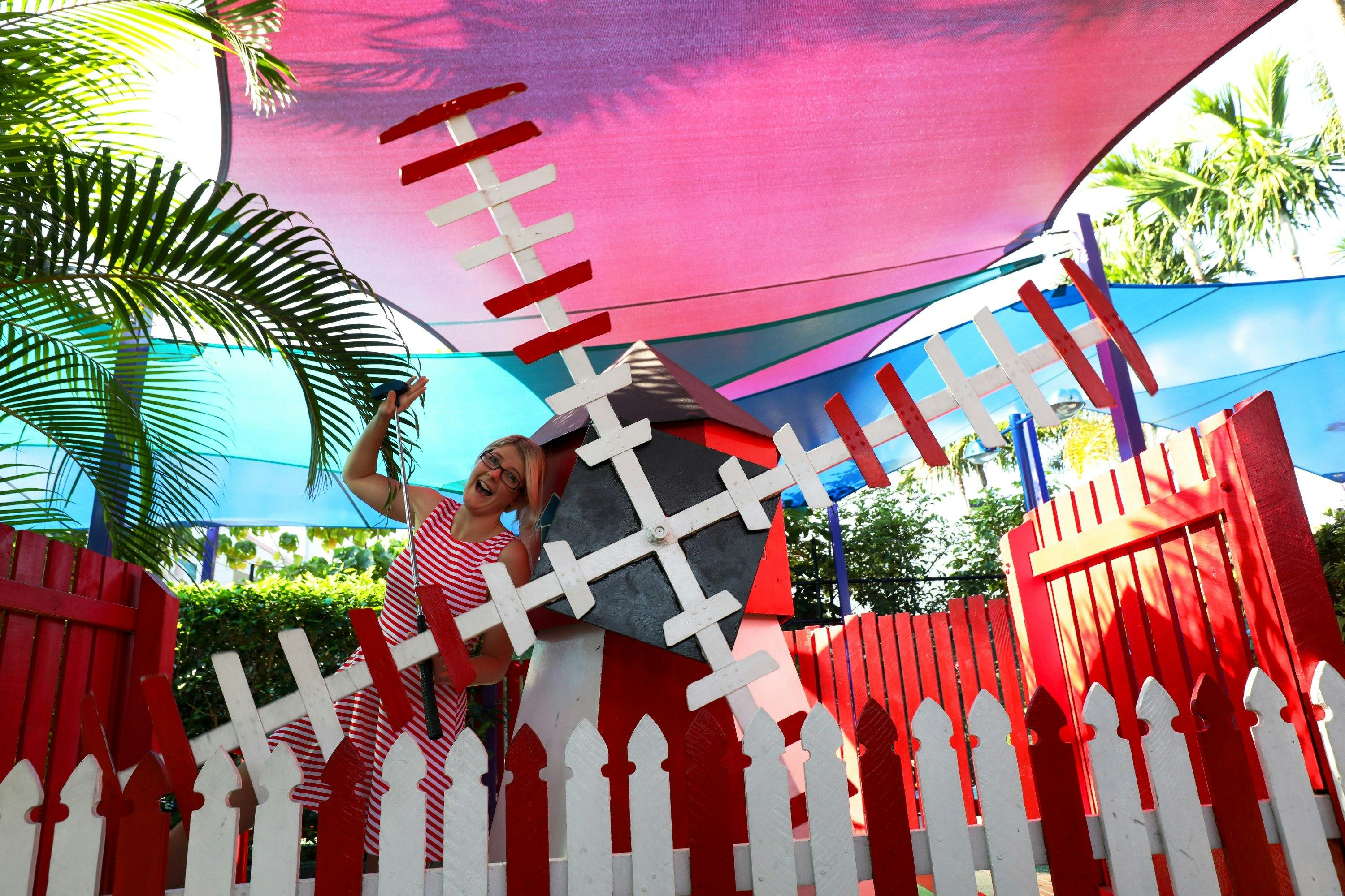 The windmill on Fun Run a classic mini golf obstacle!