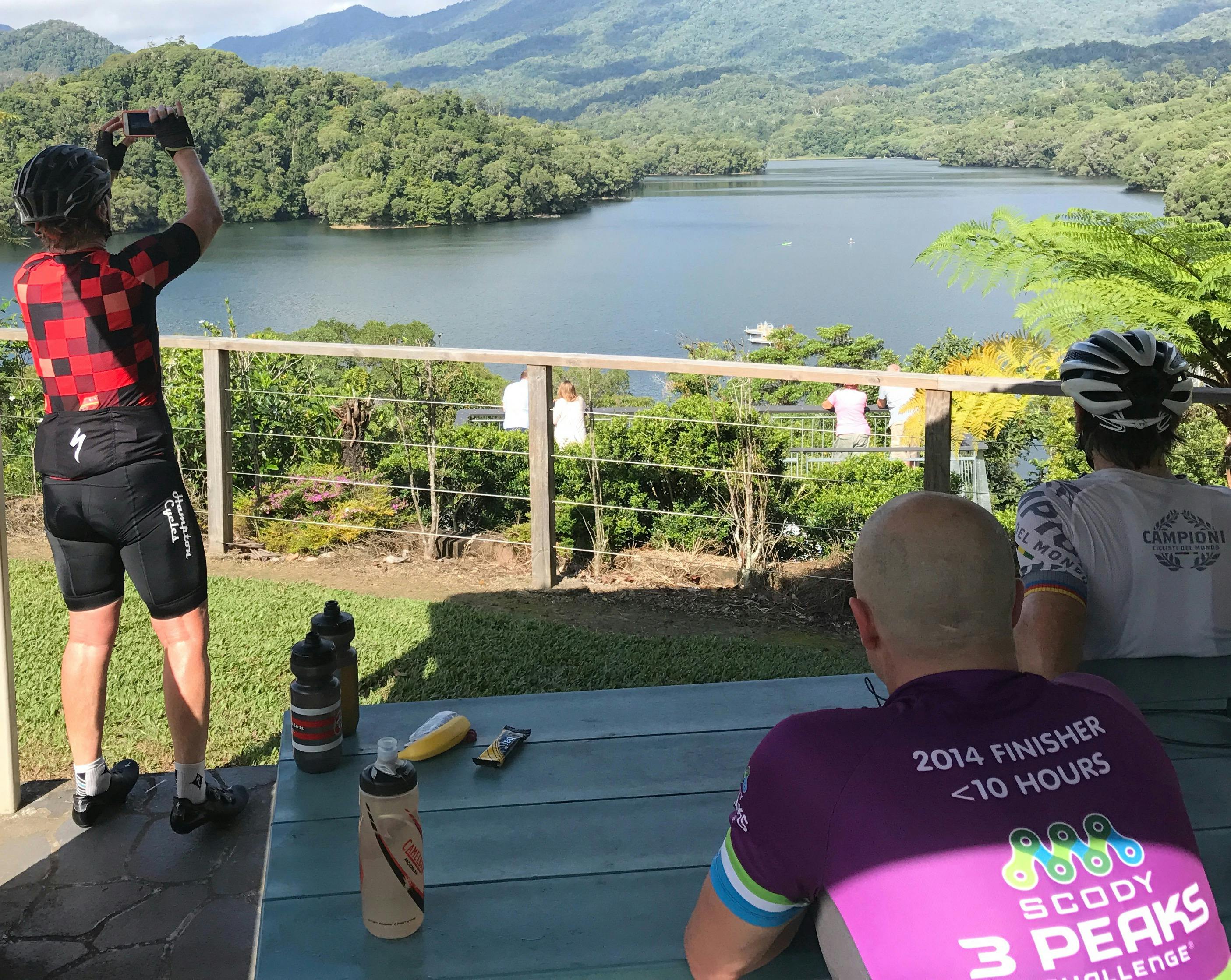Enjoy a cold drink while taking in the view across Copperlode Dam.
