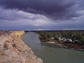 Mighty Murray River under storm