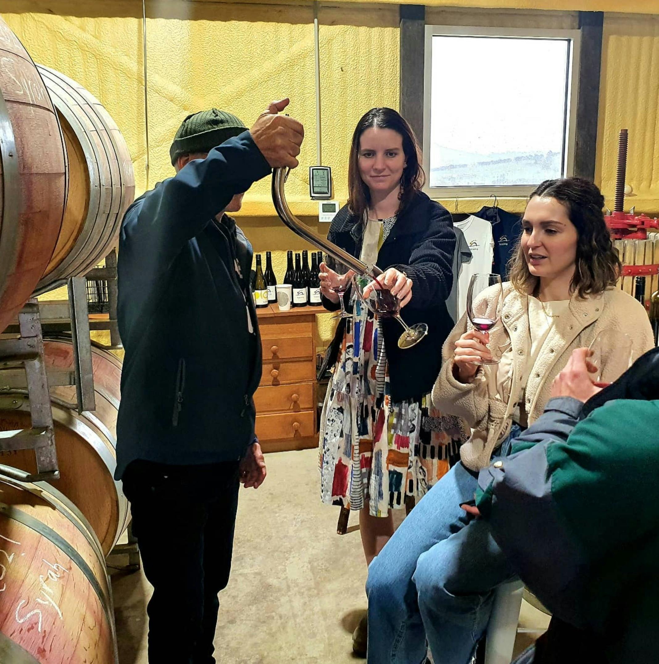 Todd & his Barrel Thief in action at Brinktop Vineyard in the Coal River Valley, Hobart, Tasmania