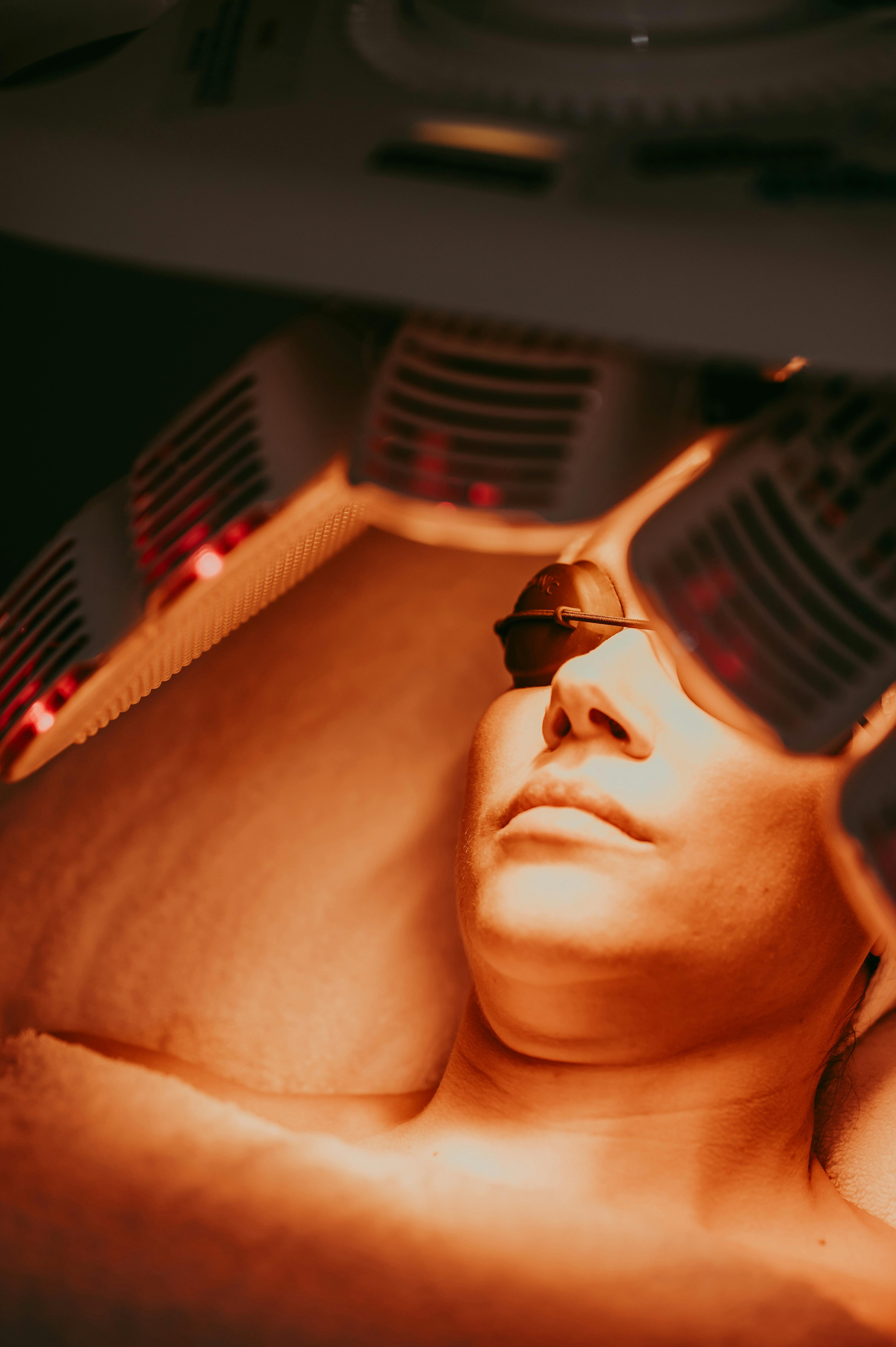 LED Therapy during a facial