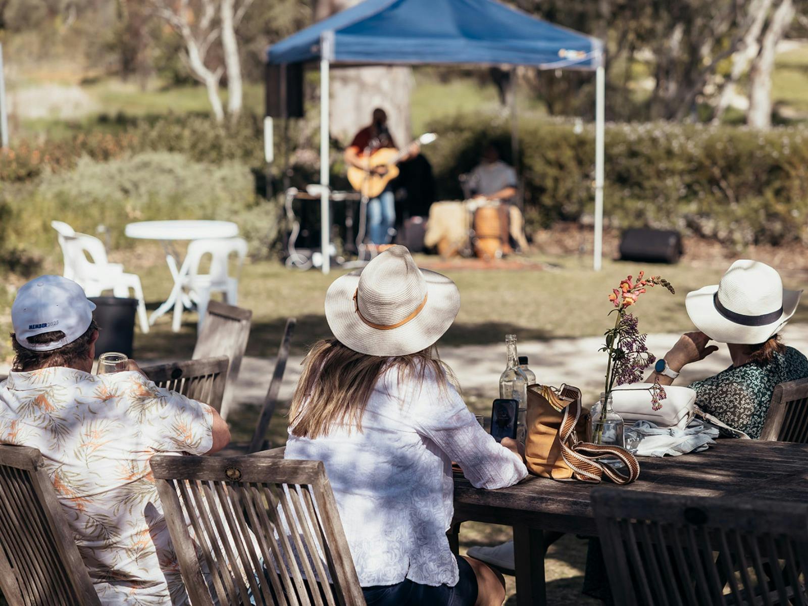 Mitchell wines cellar door watching live music