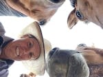 selfie of property owner and horses