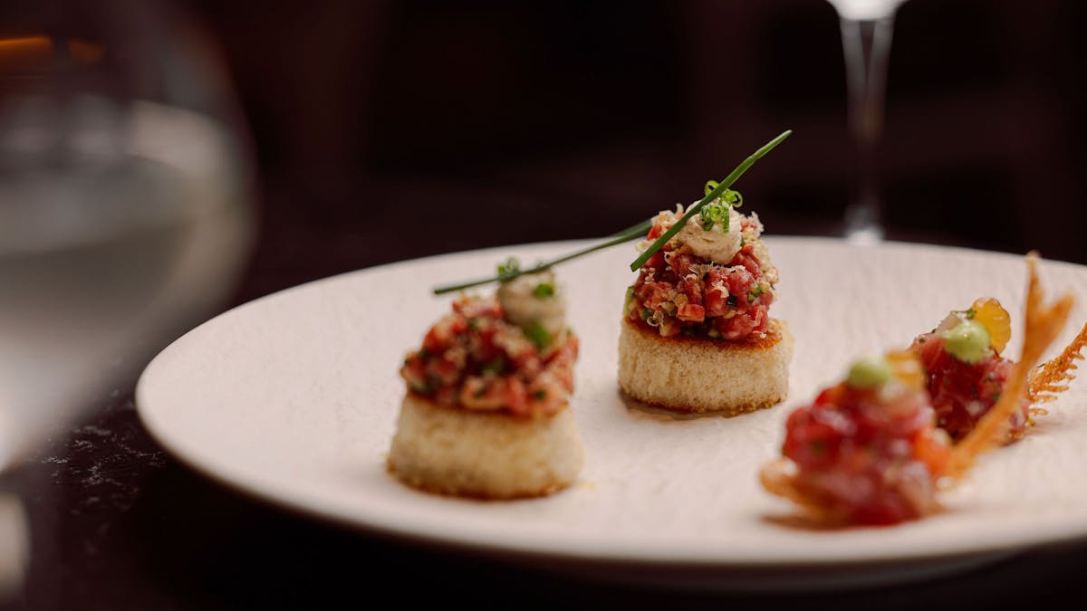 A dish of beef tartare