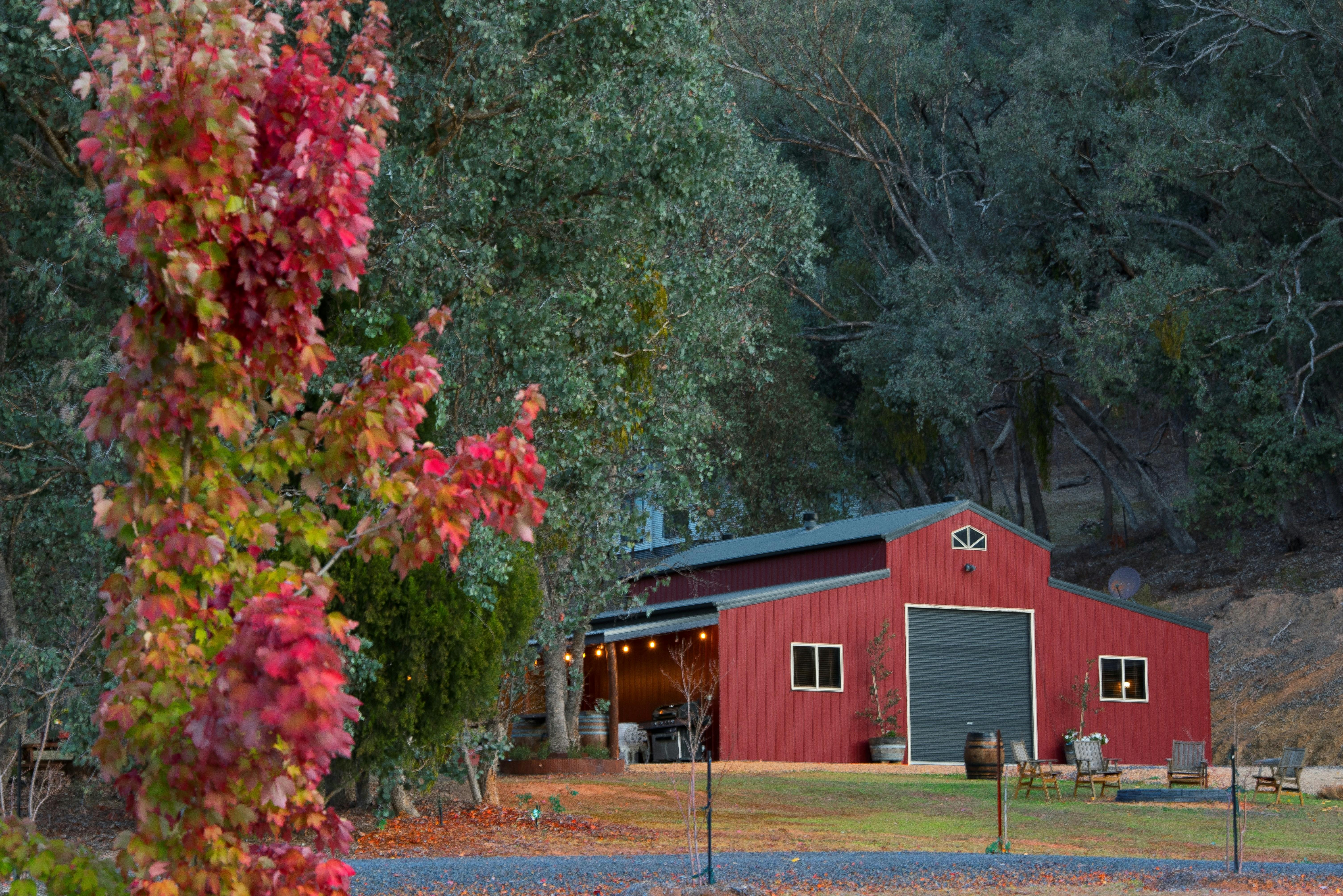 The Appalachian Barn ” a charming space surrounded by vibrant autumn colours.