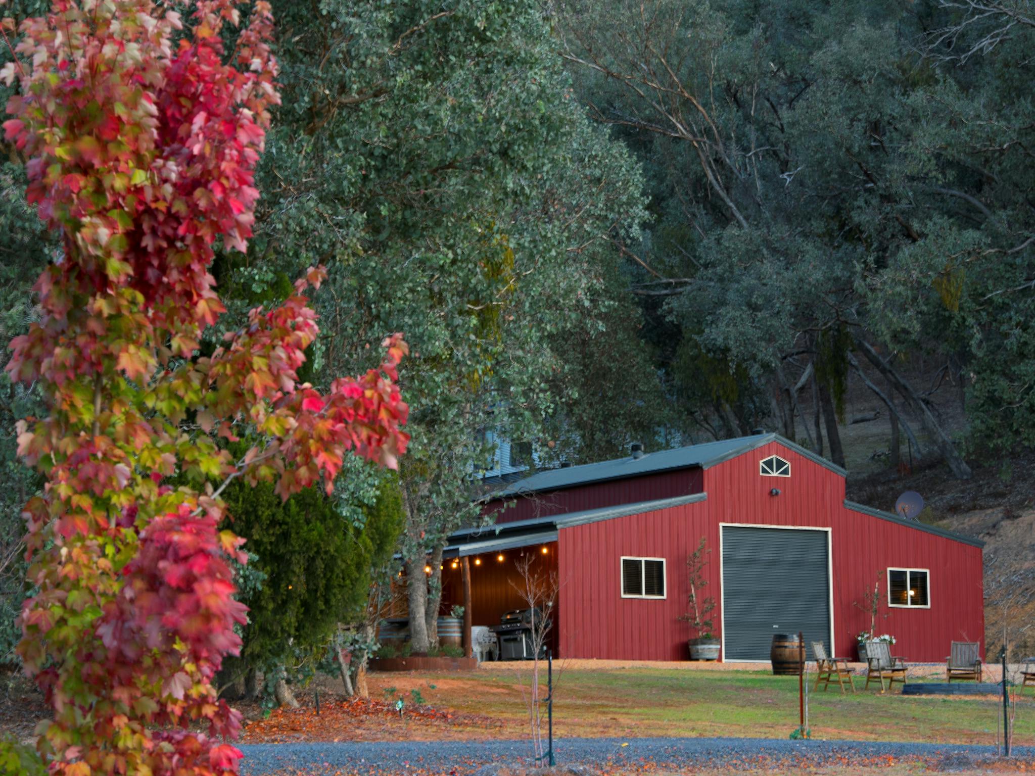 The Appalachian Barn ” a charming space surrounded by vibrant autumn colours.