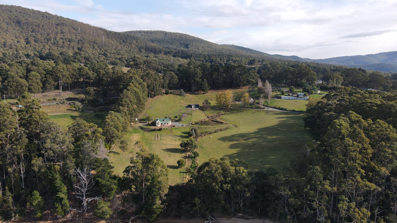 Looking west towards the Cottage