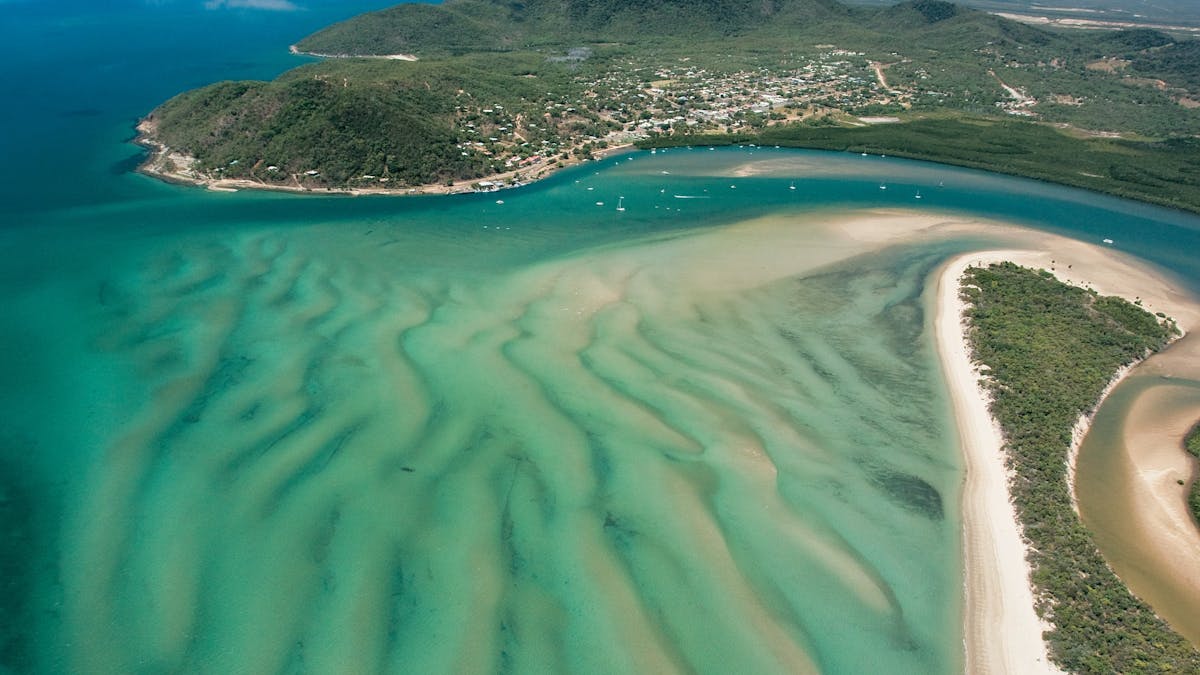 Aerial view of Endeavour River Cooktown Aerial view of Endeavour River Cooktown