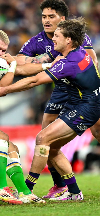 Canberra Raiders player Savelio Tamale v Melbourne Storm