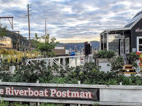 The Riverboat Postman is right beside the Hawkesbury River Train Station at Brooklyn
