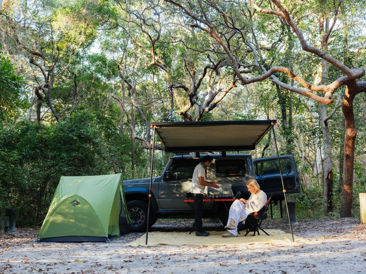 Campers set up at the Freshwater Camping Area
