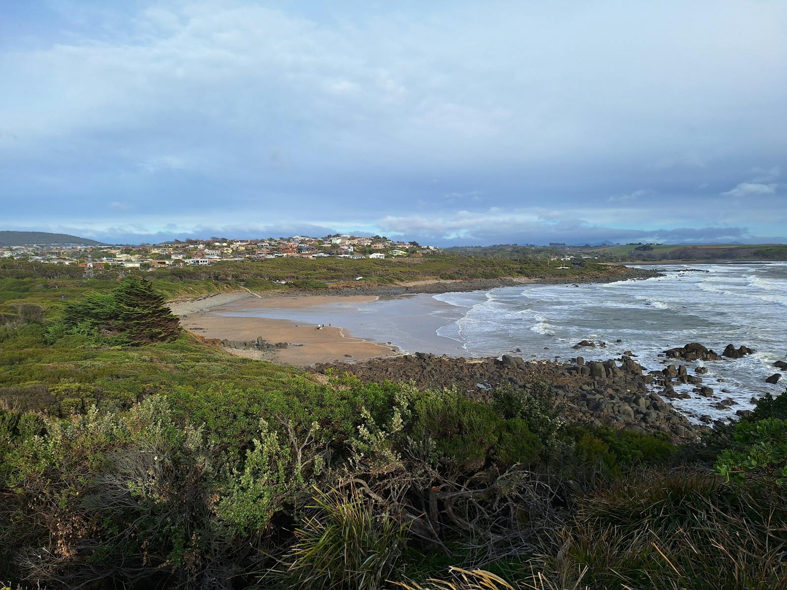 View from Tiagarra Aboriginal Cultural Centre cliff overlooking Back Beach Devonport