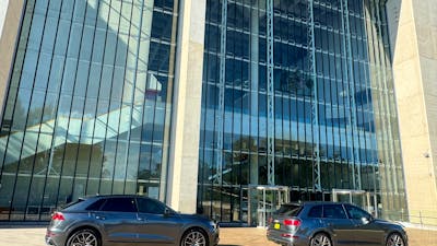 Two of our vehicles at the HCA
