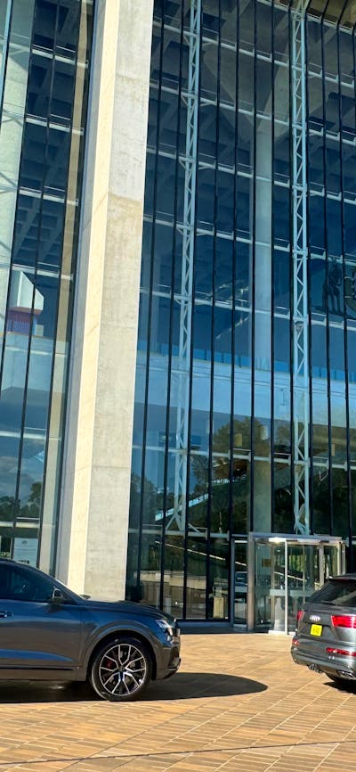 Two of our vehicles at the HCA