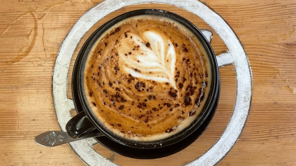 Coffee in a cup from Harry's Place Cafe