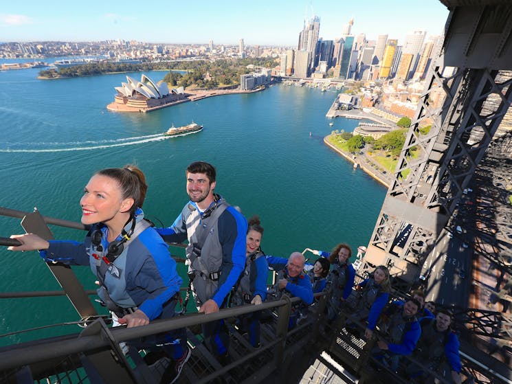 Journey through the lower arch of the iconic Sydney Harbour Bridge on a Summit Insider Climb