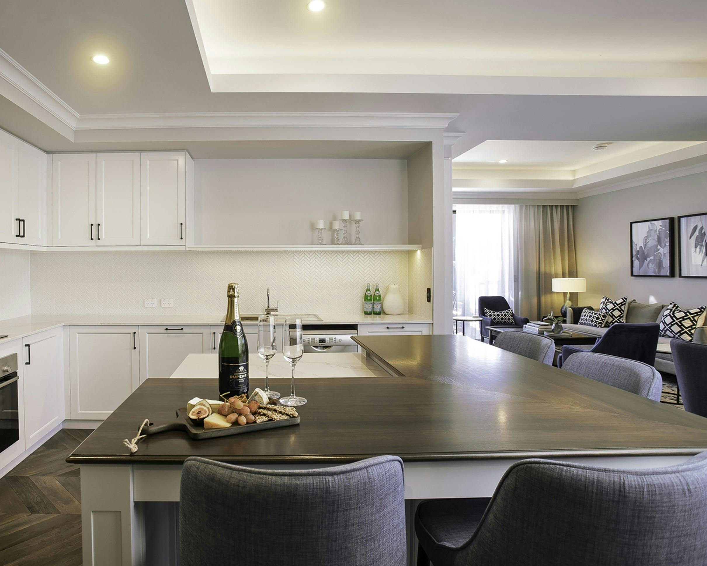 Large fully featured kitchens will make entertaining a breeze