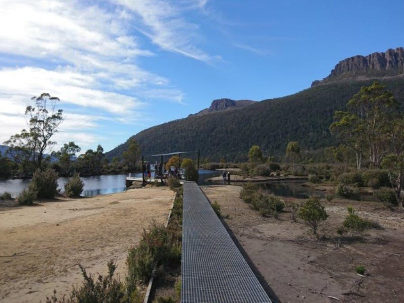 Track finish at the jetty at Lake St Clair