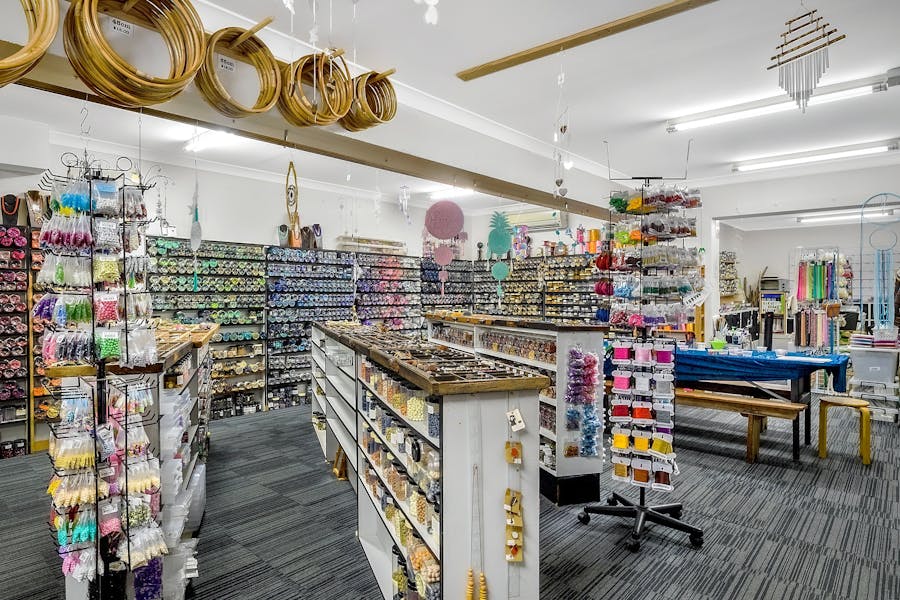interior of Bead Shack Gerrigong NSW shows a variety of beads and craft supplies for sale