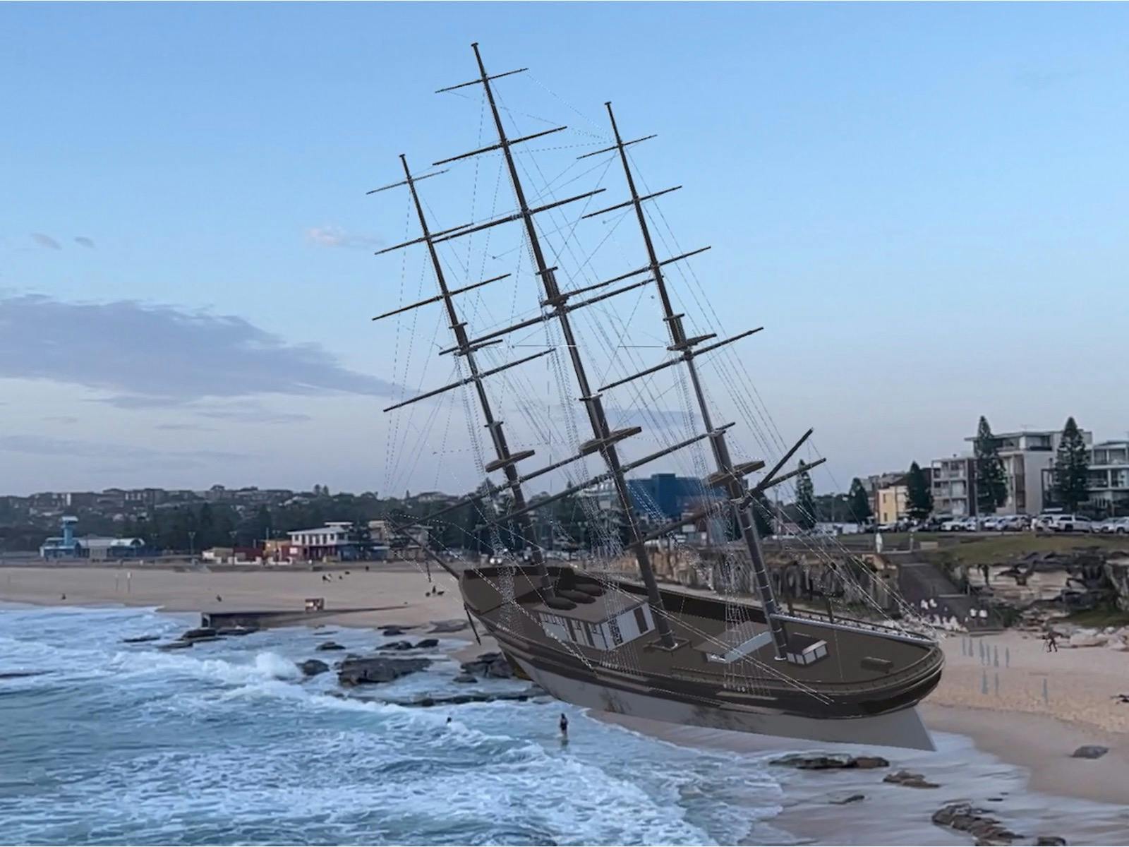 Hereward Shipwreck 1898 – Maroubra, NSW – 시드니 디지털 워킹 투어.