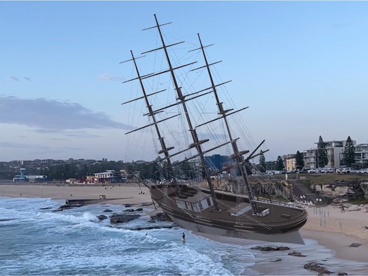 Hereward Shipwreck 1898 – Maroubra, NSW – Immersive Augmented Reality Sydney Walking Tours.