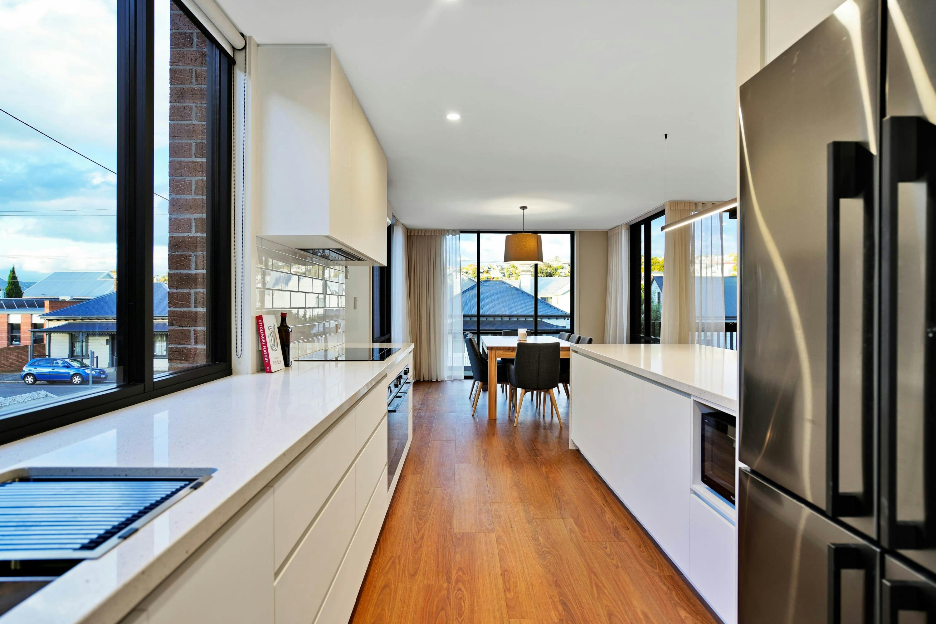 Beautiful galley kitchen.
