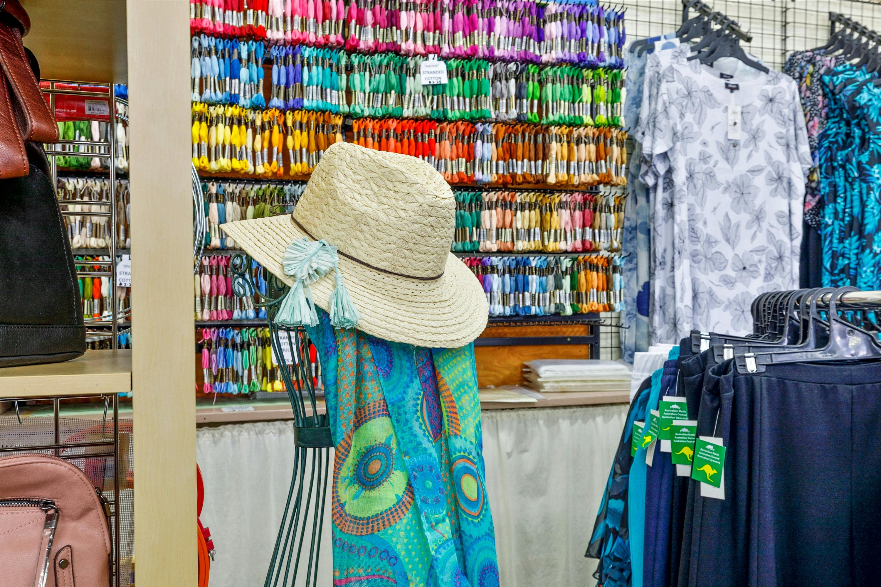 Coloured cottons can be found inside Millers Department Store, Benalla