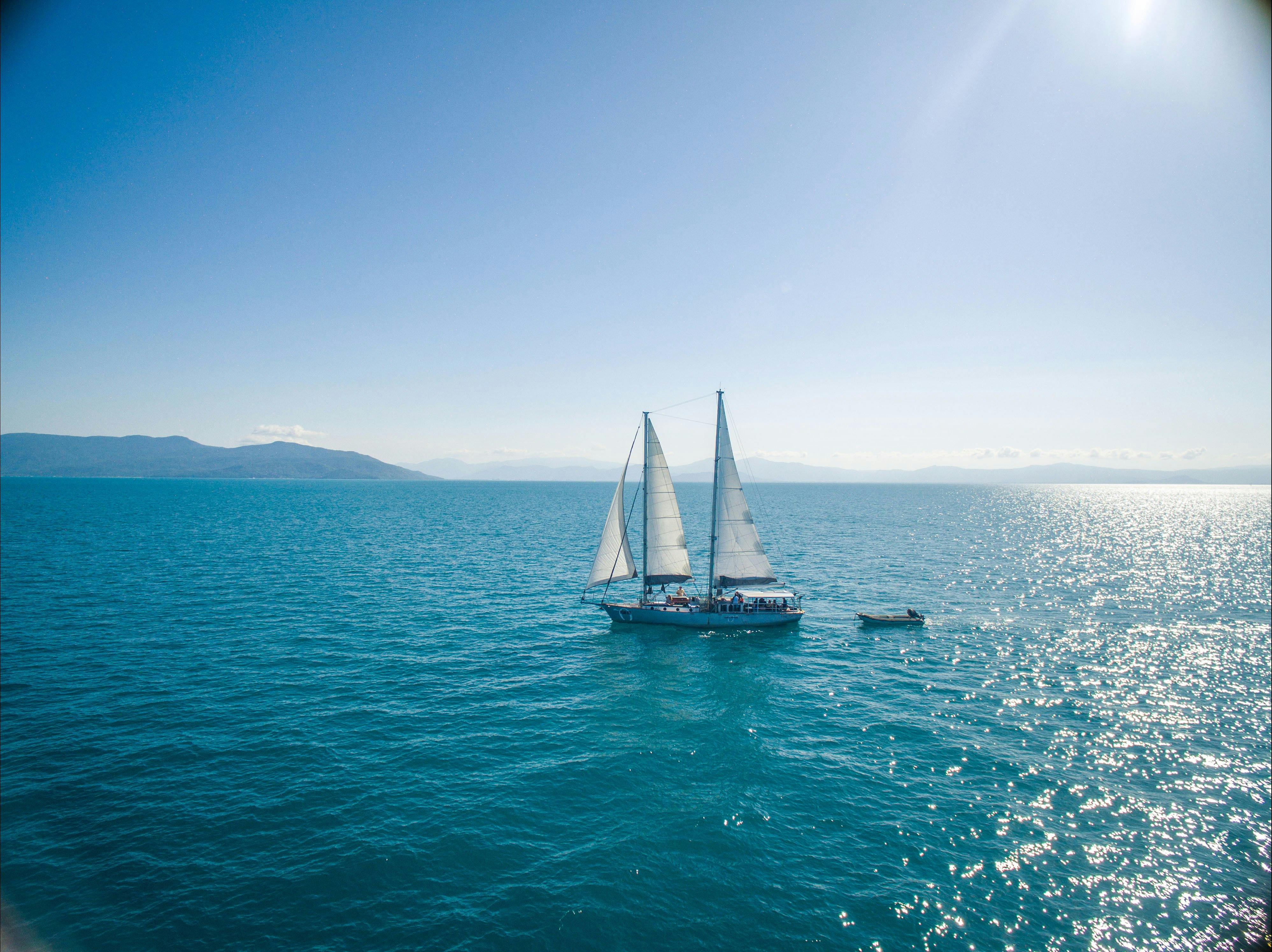 Ocean Free on its journey to Pinnacle Reef just 1km off Green Island