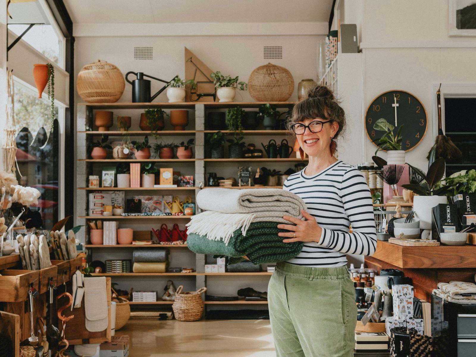 Enjoy our fully stock collection of wool throws, plants, books and gifts