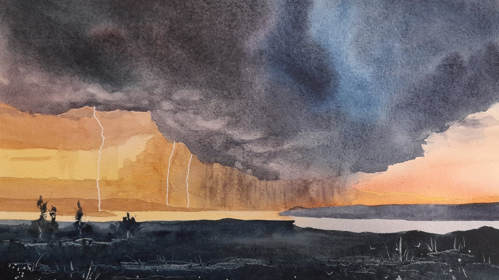 Watercolour landscape Pam Lockwood